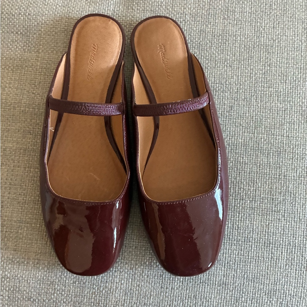 Madewell Burgundy Patent Leather Greta Ballet Flats